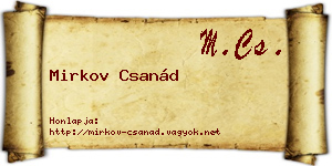 Mirkov Csanád névjegykártya