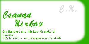 csanad mirkov business card